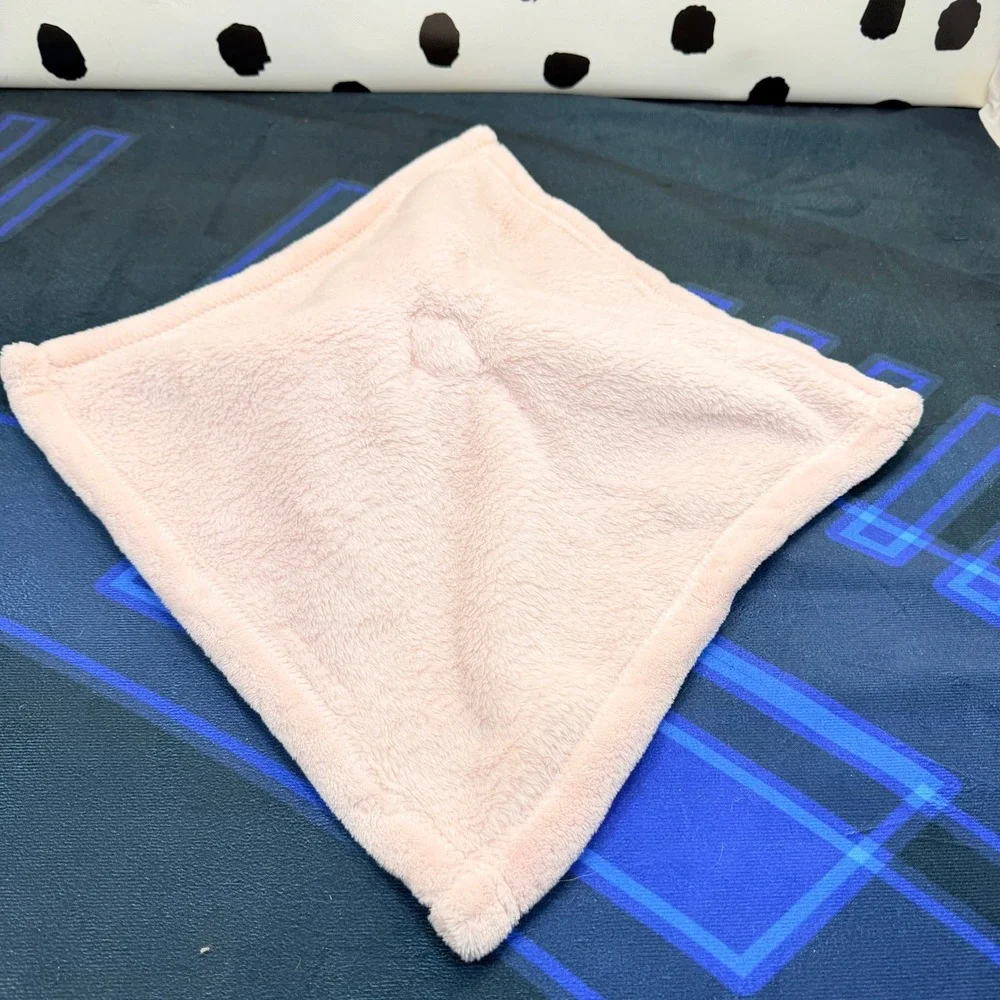Blankets & Beyond Security Blanket Baby Pink White Bunny Rabbit Plush Lovey